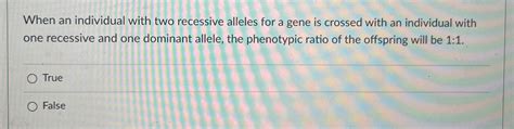 Solved When an individual with two recessive alleles for a | Chegg.com