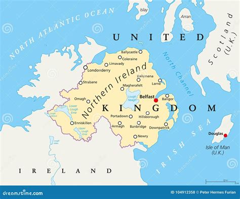 Mapa Pol Tico De Irlanda Del Norte Ilustraci N Del Vector Ilustraci N