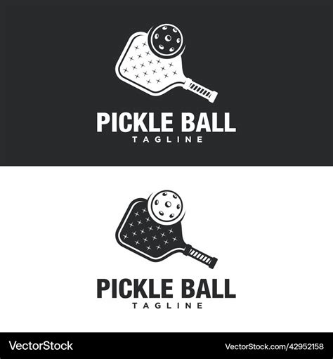 Pickleball Logo Design Royalty Free Vector Image