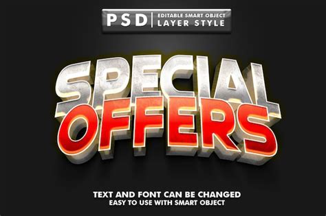 Oferta Especial Efecto De Texto D Premium Psd Archivo Psd Premium