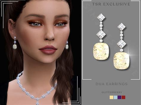 The Sims Resource Dua Earrings In Rose Stud Earrings Earrings