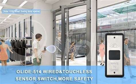 No Touch Automatic Swing Door Operator With Slim Wave To Open Switch Olidesmart