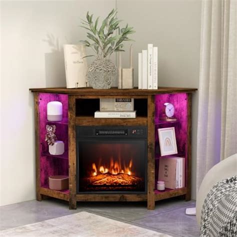 Amazon Tangkula Inches Tv Stand With Fireplace Insert Electric