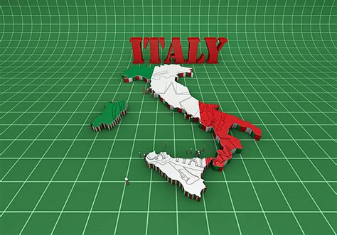 Map Of Italy Filled With Flag Map Isolated Italy Green PNG