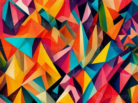 AI generated Abstract colorful geometric background with triangles ...