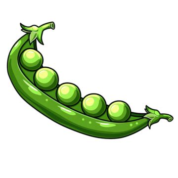 Fresh Green Cartoon Peas In A Pod Green Peas Vegetable Png