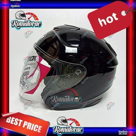 Jual Helm Kyt Kyoto Solid Black Metalic Half Face Shopee Indonesia