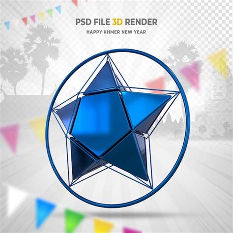 Ano Novo Khmer Estrelado 3d Render PSD Premium