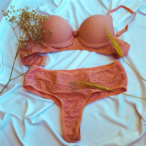 Conjunto Lingerie Luxo Rose Tamanho M Shopee Brasil