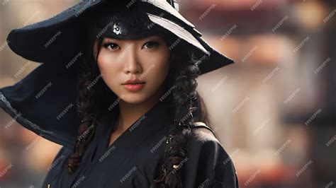 Premium Photo Ninja Woman Very Cute Background