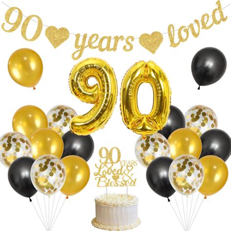 Joymemo Th Birthday Decorations Black Gold Happy Birthday Party