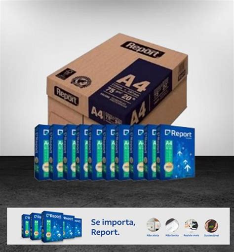 Kit Resma Papel Sulfite A G Folhas Premium Report Repot