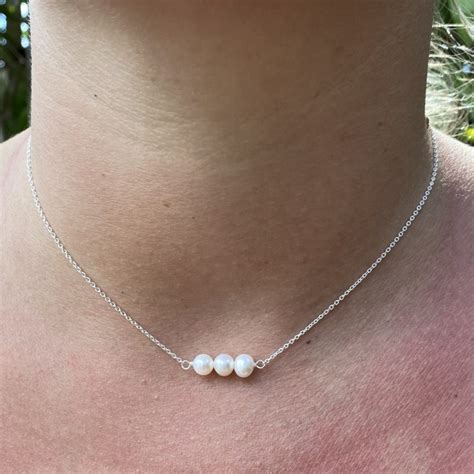 Three Pearl Necklace UnderArt Gallery Sterling Silver Jewellery