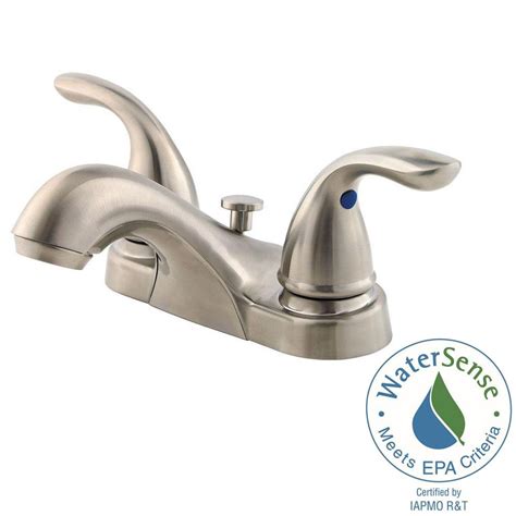 Pfister Pfirst Series 4 In Centerset 2 Handle Bathroom Faucet In Brushed Nickel Lg143 610k