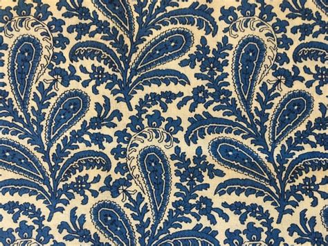 Vintage 1991 Fabric Traditions Blue White Floral Paisley Etsy