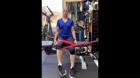 Band Seated Hip External Rotation Youtube