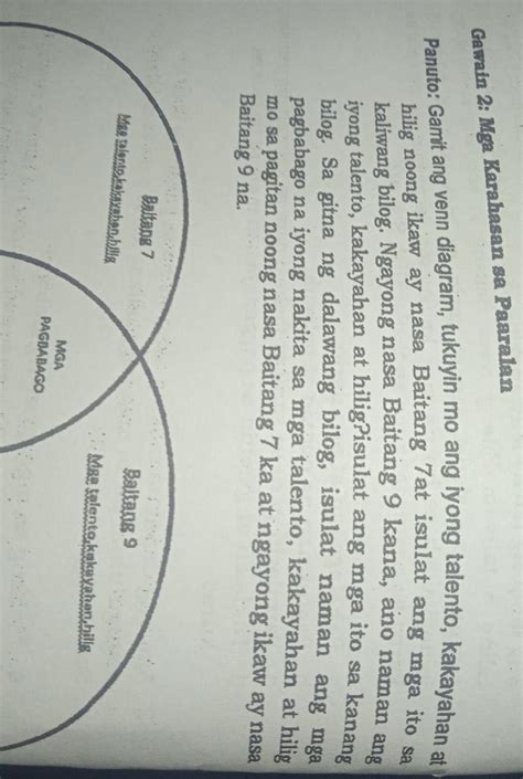 Gawain 2 Mga Karahasan Sa Paaralan Panuto Gamit Ang Venn Diagram