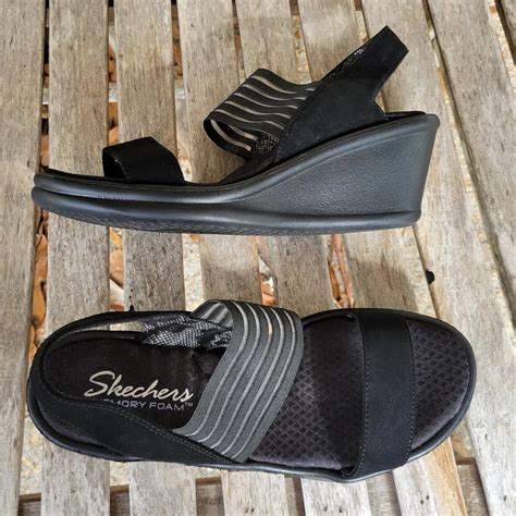 Skechers Memory Foam Wedge Sandals Flash Sales