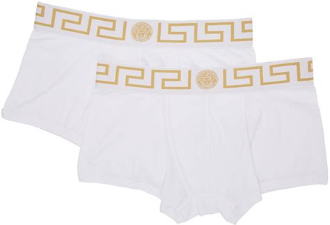 Versace Underwear Two Pack White Medusa Low Rise Boxer Briefs SSENSE