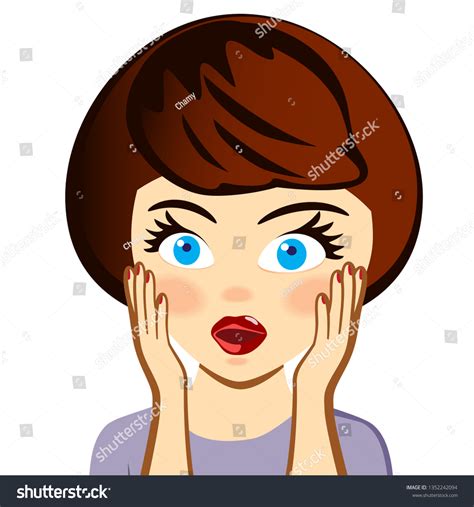 Surprised Woman Vector Illustration Stock Vector Royalty Free