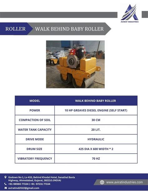 Walk Behind Vibratory Rollers 600 450 9 HP At Rs 210000 In Ahmedabad