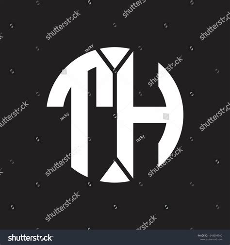 Th Logo Monogram Piece Circle Ribbon Stock Vector Royalty Free