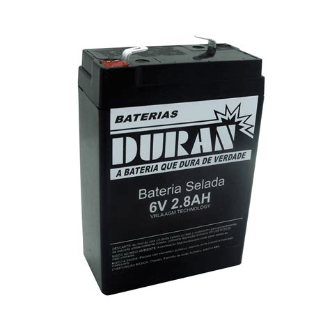 BATERIA ESTACIONÁRIA DURAN 2 8AH 6V VRLA AGM NOBREAK ILUMINAÇÃO DE