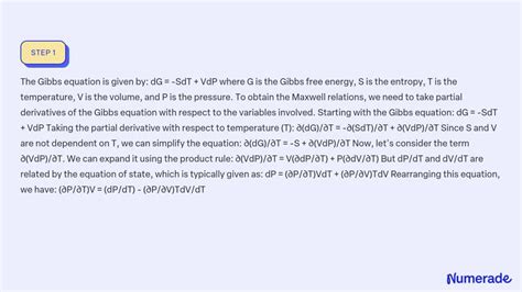 Solved Obtain The Maxwell Relations C And D Starting From