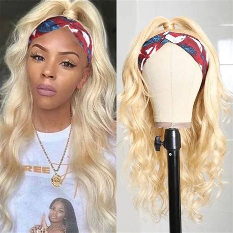 Kriyya Velvet Headband Wigs Natural Wave Glueless Human Hair Wigs 613