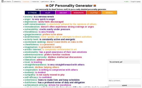 DF Personality Generator