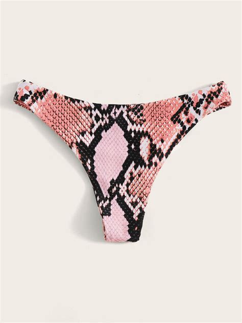 Snakeskin High Cut Bikini Panty Shein Usa