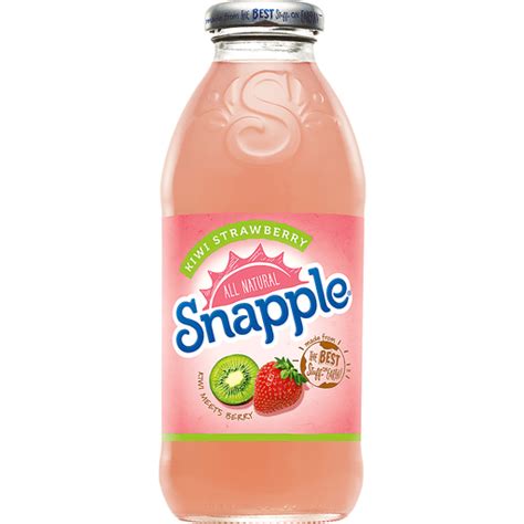 Snapple Kiwi Strawberry 16 Fl Oz Glass Bottle Fruit Berry Chief