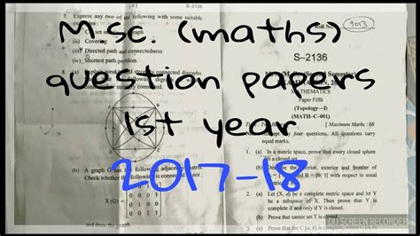 Hnbgu Msc Maths Previous Year Question Papers M Sc Math Youtube