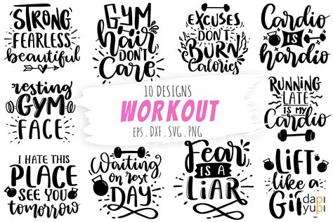 Workout SVG Bundle Workout Quotes SVG By Dapiyupi TheHungryJPEG