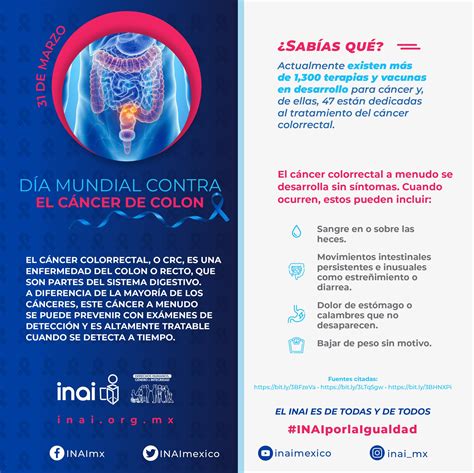 INAI on Twitter de marzo Día Mundial contra el Cáncer de Colon El