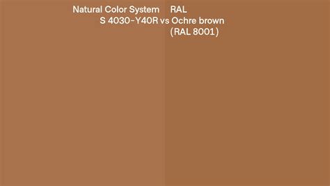 Natural Color System S 4030 Y40R Vs RAL Ochre Brown RAL 8001 Side By