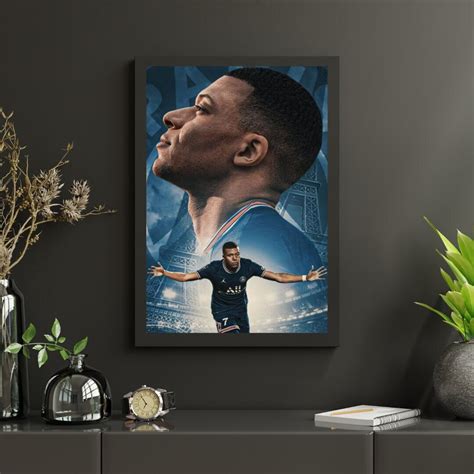 Kylian Mbappe Poster Kylian Mbappe PSG Print PSG Print Football Gift