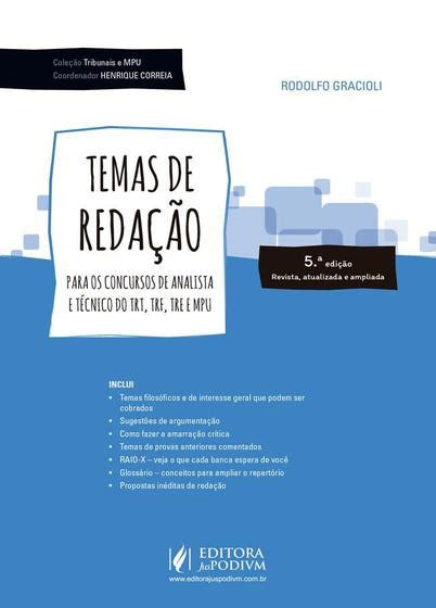 Temas De Reda O Para Os Concursos De Analista E T Cnico Do Trt Trf