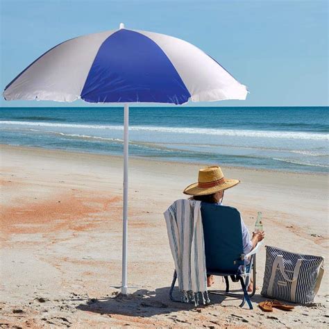 Guardas Sois Ou Guardas Sol - Guarda-sol Listrado Mor Azul 1,80 Metros Para Praia
