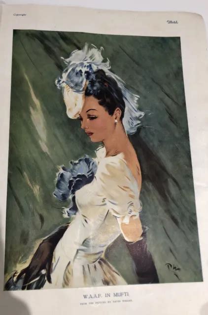 David Wright Ww2 Pin Up Girl 1940s Print Sketch Magazine Revving Up