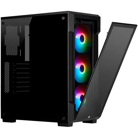 Corsair Icue 220t Rgb Tempered Glass Mid Tower Smart Case — Black Abc