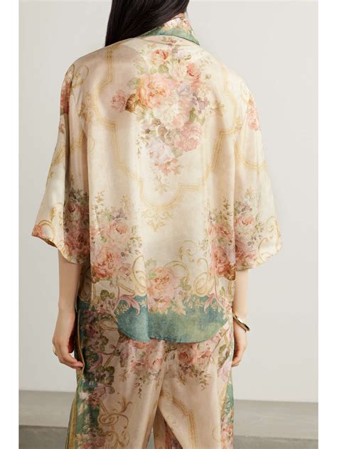 ZIMMERMANN NET SUSTAIN August Floral Print Organic Silk Blouse NET