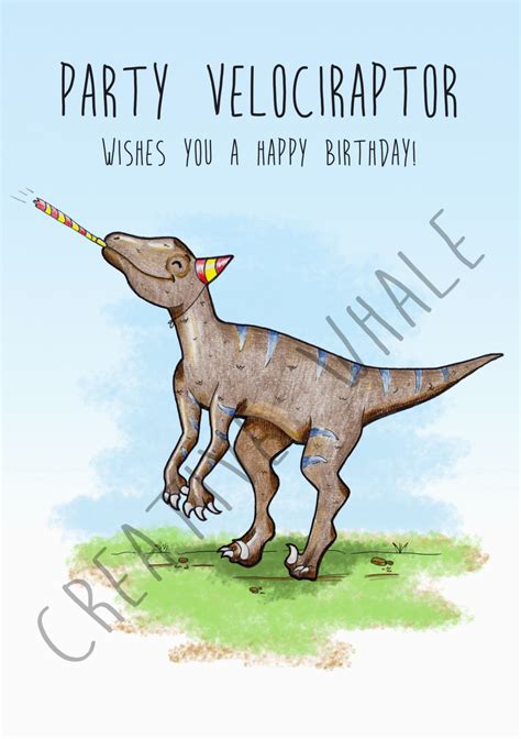 Dinosaur Happy Birthday Meme Party Dinosaur Individual Birthday Card T