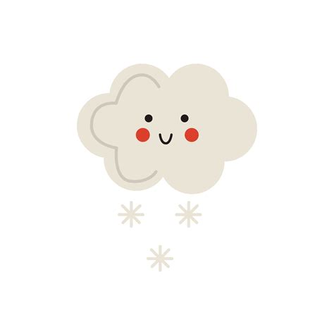 Cartoon Cute Snowy Cloud Png File With Transparent Background Png