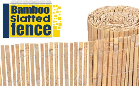 Blado Natural Bamboo Slat Fence Screening Slatted Roll For Garden