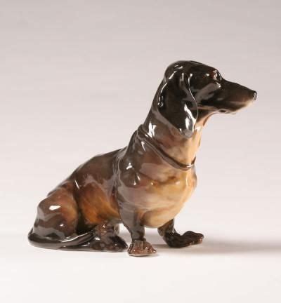 Nymphenburg porcelain Dachsund figure; impressed marks on base and ...