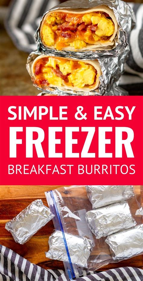 Simple And Easy Ham Egg And Cheese Freezer Breakfast Burritos Frozen