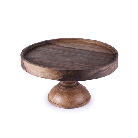 Classic Cake Stand Small Walnut Woodpeckers