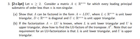 Solved Pt Let N Consider A Matrix A E Rnxn For Chegg