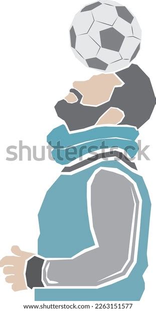 Man Black Hair Beard Wearing Blue Stock Vector Royalty Free